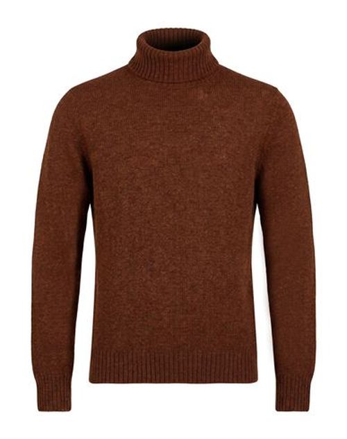Man Turtleneck Brown Size 42 Virgin Wool