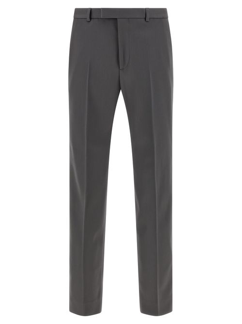 Wool Satin Trousers — Gray