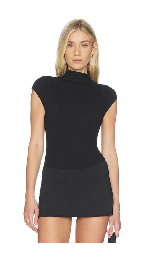 ALL THE WAYS Annya Mock Neck Bodysuit in Black. XS also in