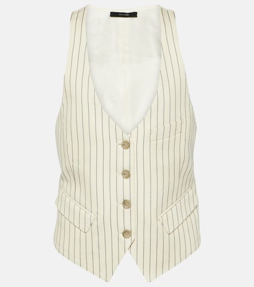 Pinstripe wool and silk-blend vest
