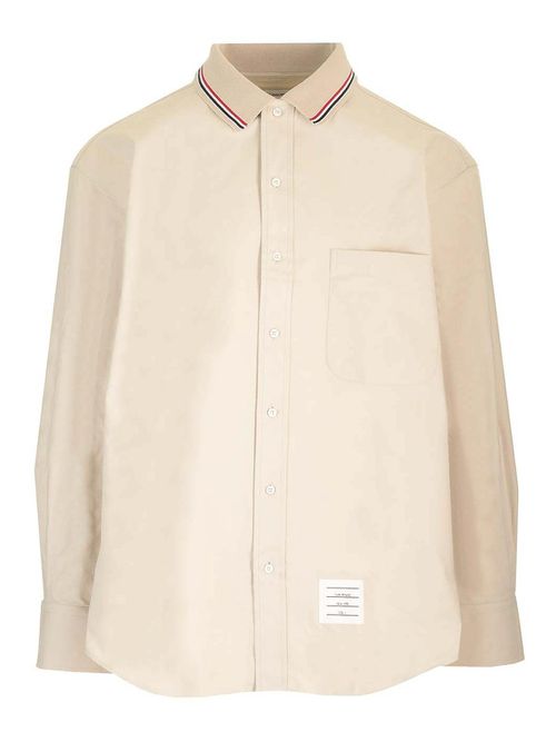 Stripe Cotton Flannel Oversized Shirt
