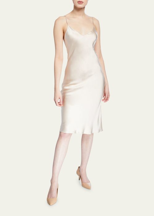 Jodie V-Neck Silk Slip Dress