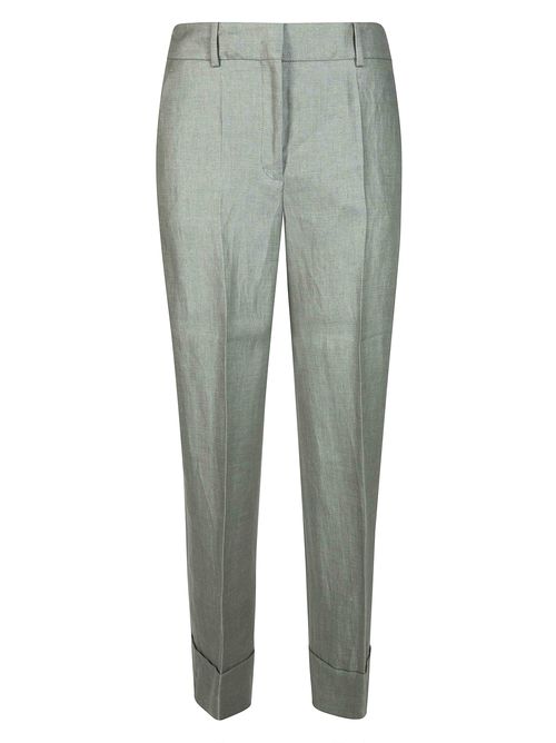 Mini Linen Dritto Risvolto Trousers for Women