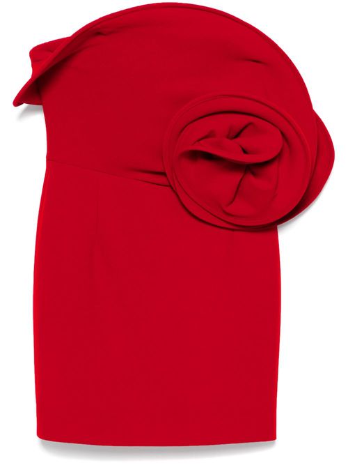 Sculptural Rose mini dress - Red