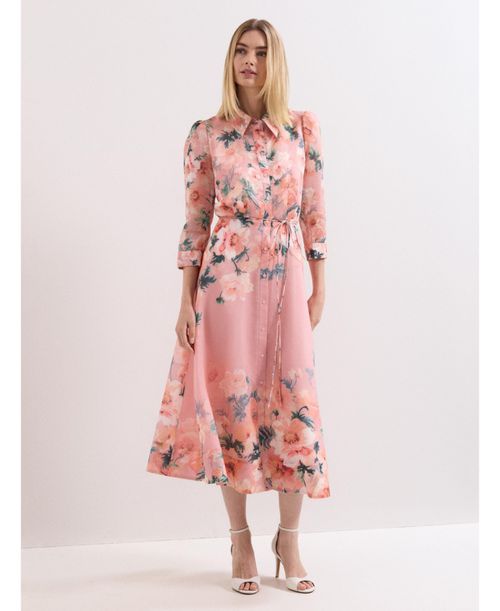 Women's Anabella 3/4 Sleeve Midi Dress - Light/Pastel Pink