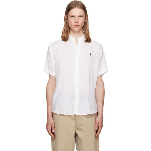 White Classic Fit Linen Shirt