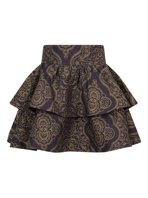 ETRO KIDS cotton-linen skirt - Brown