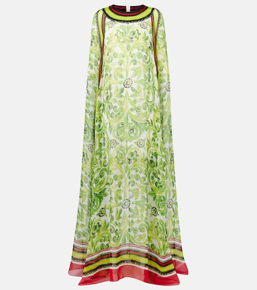Printed silk maxi dress