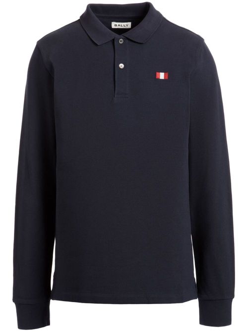 Long-sleeve polo shirt - Blue
