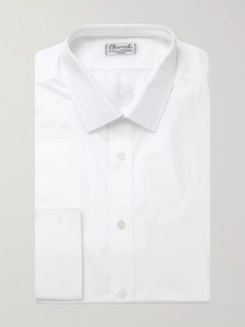 White Slim-Fit Cotton Shirt