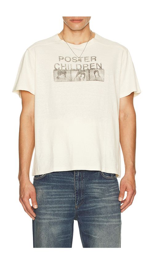 MISBHV Poster Children T-Shirt in Cream. S. Also in L, M, XL/1X