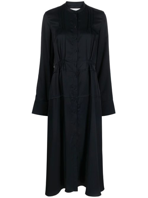 Band-collar midi shirtdress - Blue