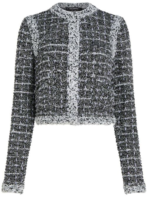Bouclé snap-fastening cardigan - Black