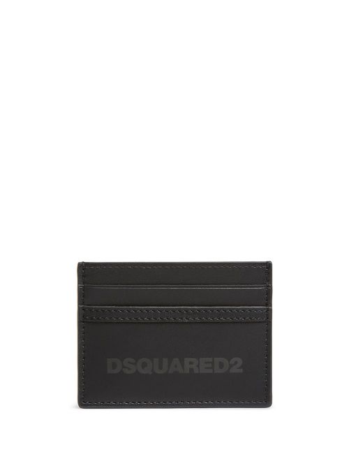 Logo-print card holder - Black