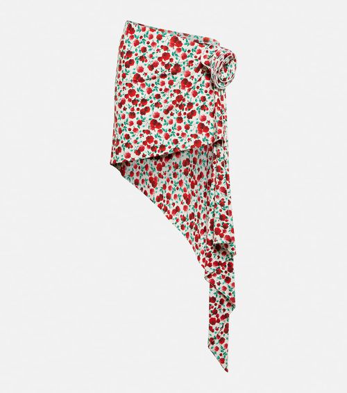Floral appliqué miniskirt