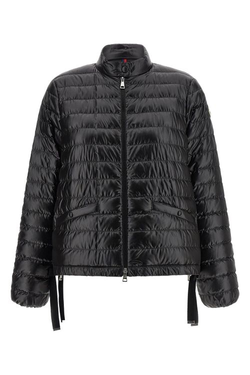 Longline Nylon Puffer Coat with Drawstring Hem