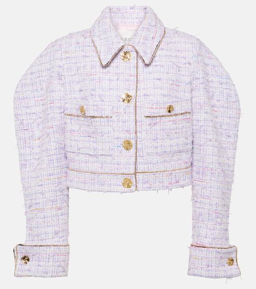 Cropped cotton-blend tweed jacket