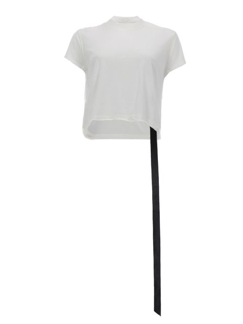 White Solid Mock Collar T-Shirt
