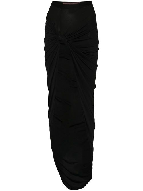 Knot-detail crepe skirt - Black