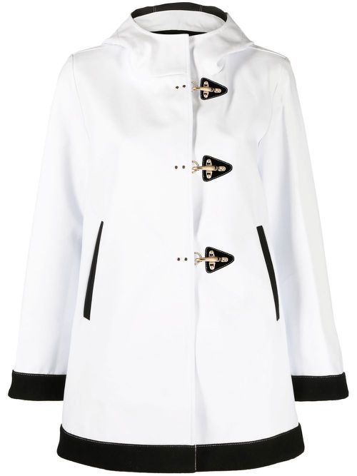 Toggle-fastening coat - White