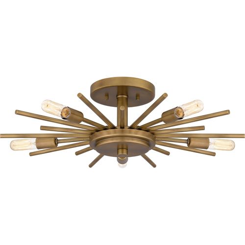 Quoizel Semi-Flush Mount 5-Light Semi-Flush Mount in Weathered Bra