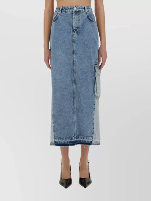 Moschino - long denim skirt with pockets and loop