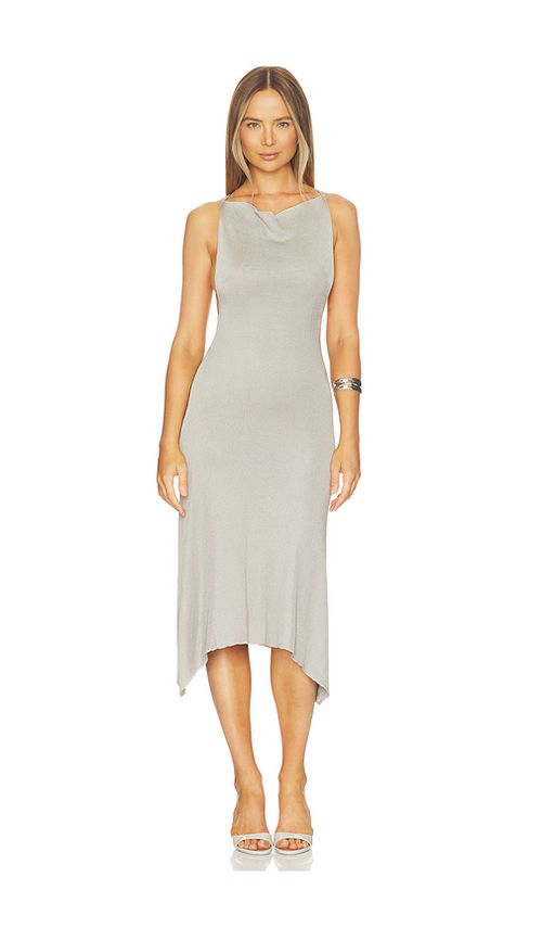 ISA BOULDER Cowl Neck Dress in Grey. S. Also in XS