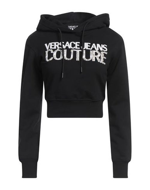 Woman Sweatshirt Black Size M Cotton, Elastane