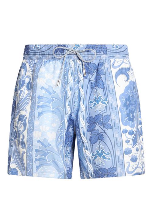 Graphic-print swim shorts - Blue