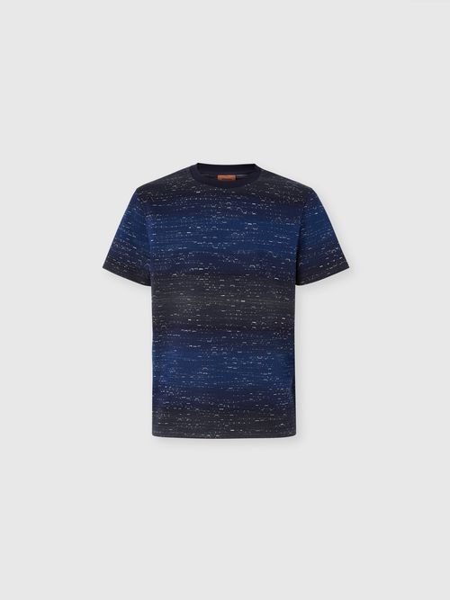 Missoni - Crew-neck cotton T-shirt with jacquard Greek motif, Men, Beige& White
