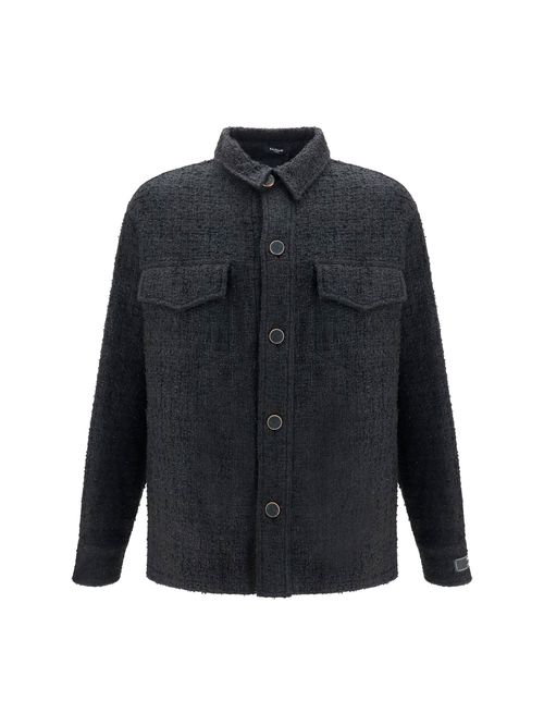 Tweed Buttoned Jacket — Black