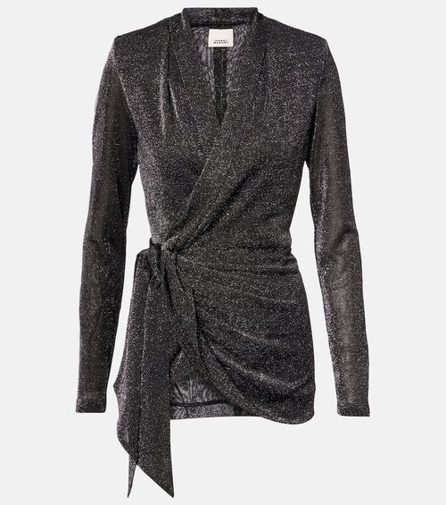 Cinay lamé wrap top