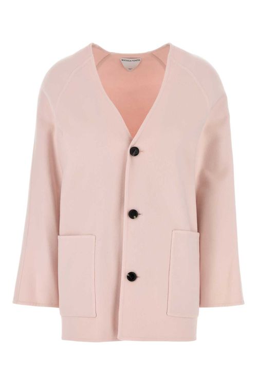 Wool-Cashmere Knit Cardigan — Pink