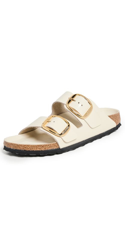 Arizona Big Buckle High Shine Sandals Ecru