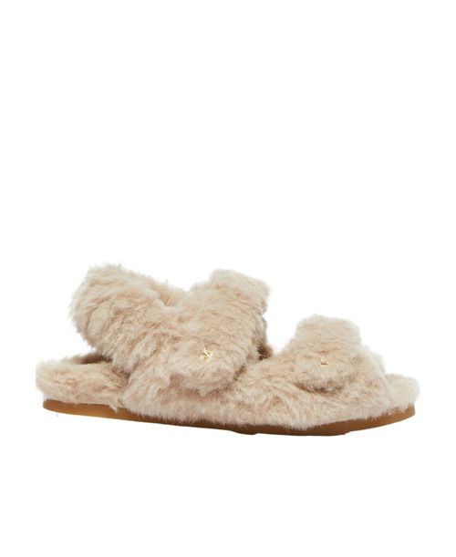 Teddy touch-strap slippers