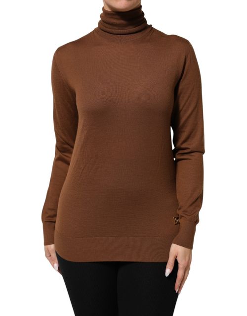 Cashmere Turtleneck Sweater — Brown