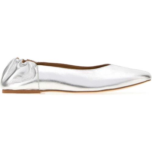 A.P.C. Silver Leather Juliet Ballerina