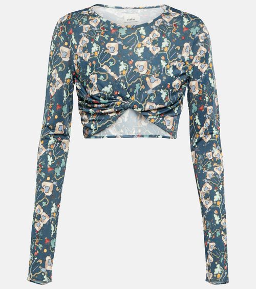 Jinea floral jersey crop top