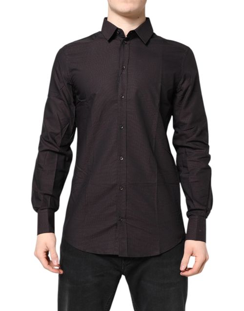 Jacquard Cotton Shirt — Maroon
