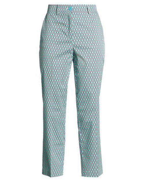Woman Pants Turquoise Size 10 Cotton, Elastane