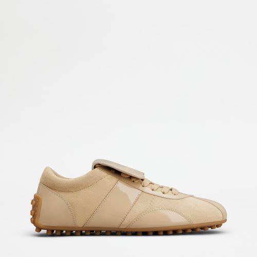 Tods Tod's - T-Marathon Sneakers in Patent Leather and Suede, BEIGE, - Shoe