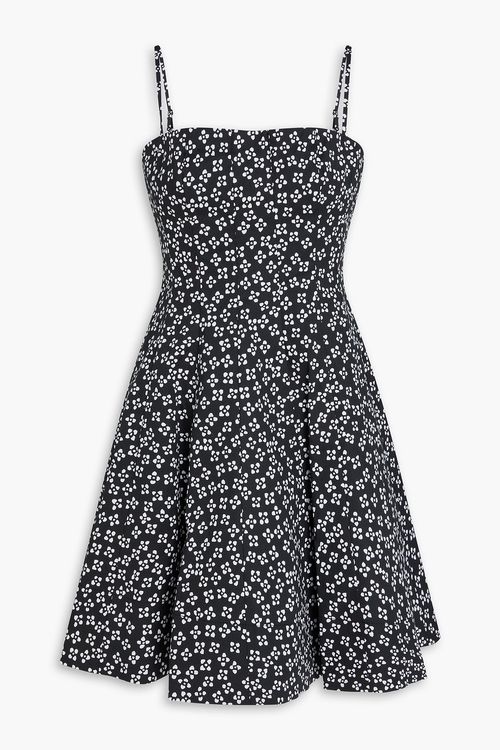 Wylie floral-print cotton-poplin mini dress - Black - US 00
