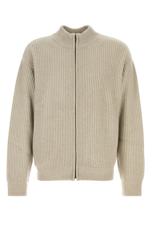 LE KASHA Cardigan Hanoi in cashmere grigio chiaro UOMO