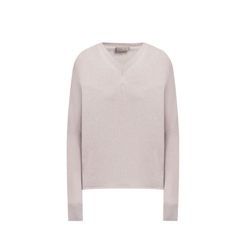 Cashmere V-Neck Sweater — Beige