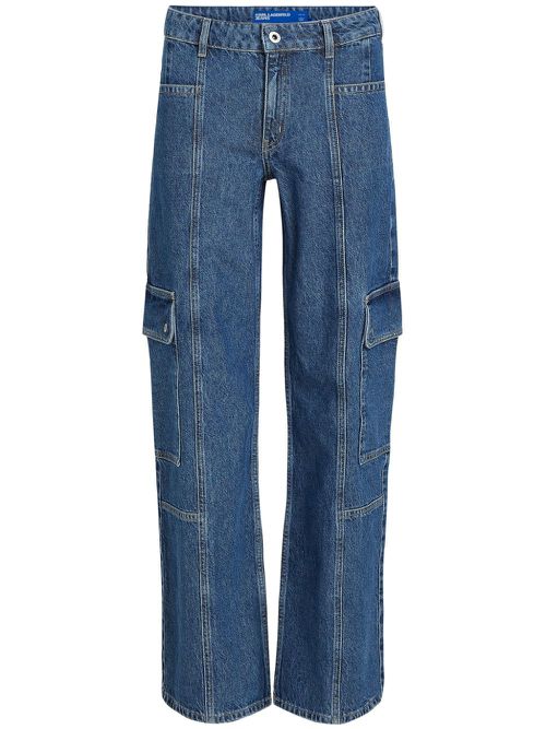 Mid-rise cargo jeans - Blue