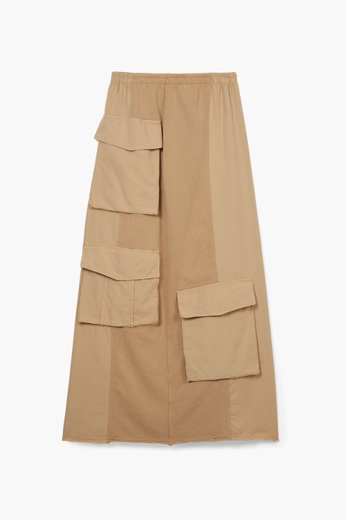 Long cargo knit skirt