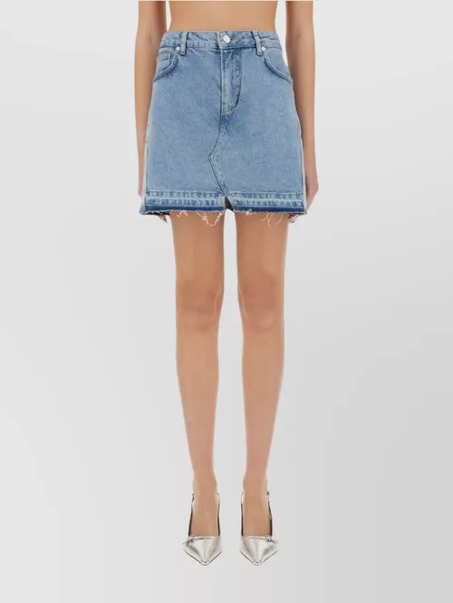 Moschino - distressed denim shorts with frayed he