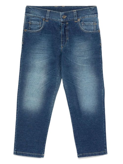 Logo patch straight-leg jeans - Blue