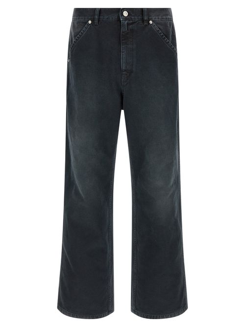 Black Cotton Denim Jeans — Black