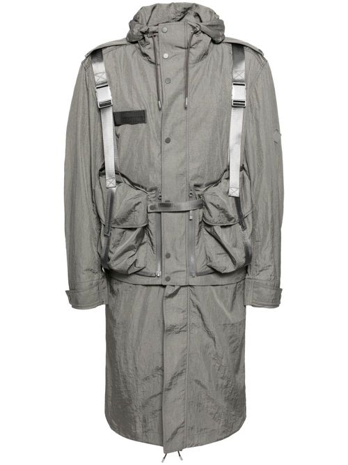 Detachable-panel hooded jacket - Grey